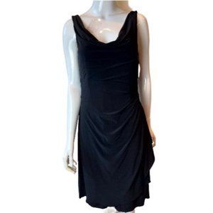 White House Black Market Women's Sheath Dress Cowl Neck Sleeveless Black Size 6